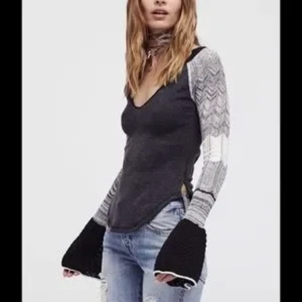 Free People Sunshine Thermal | We The Free | XS | Contrast Sleeve